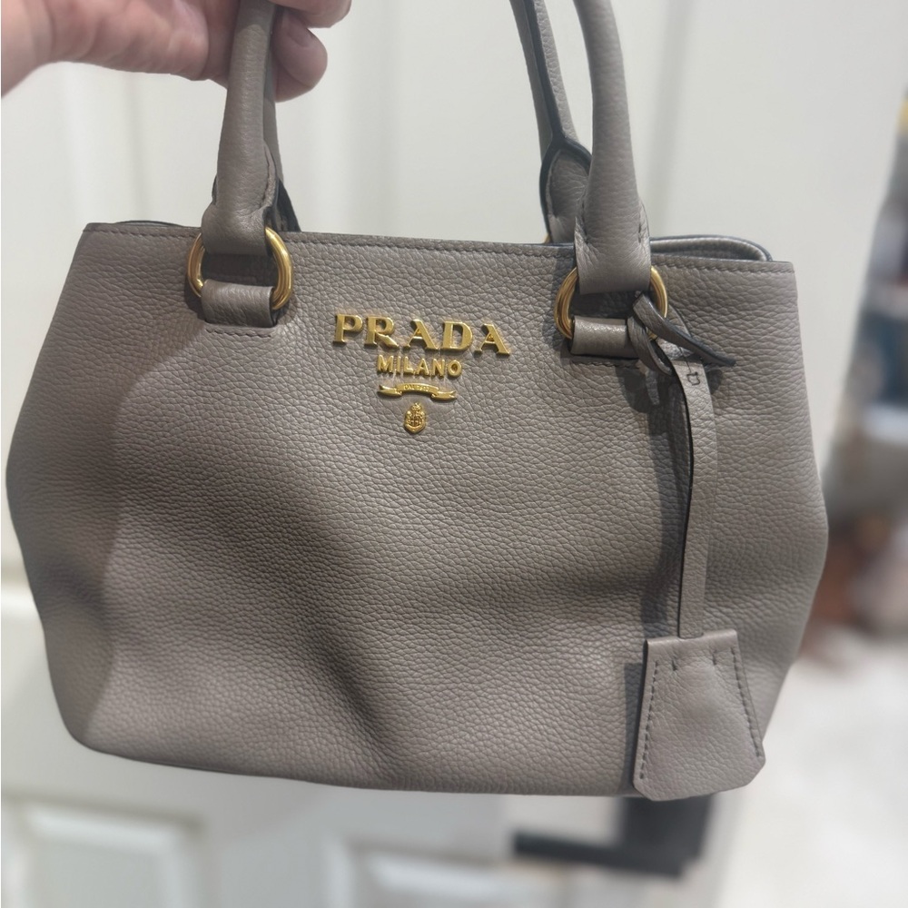 Prada Taupe Leather Satchel